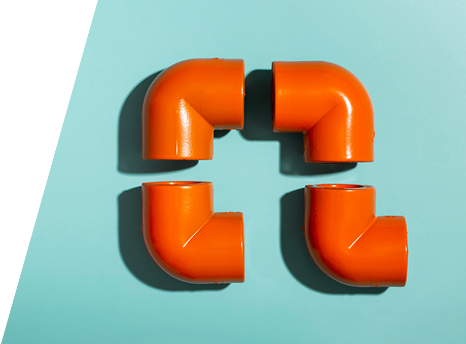 Siloed pipe elbows symbolizing disconnected datasets